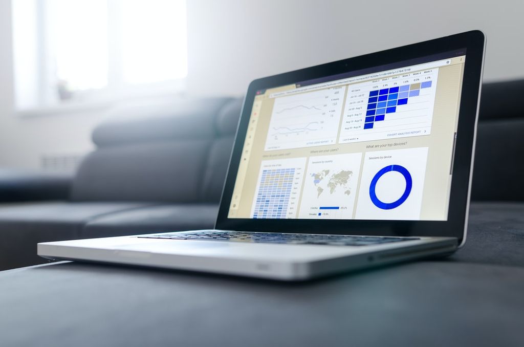 a laptop with some charts representing the 1.3 goal, the visualization techniques